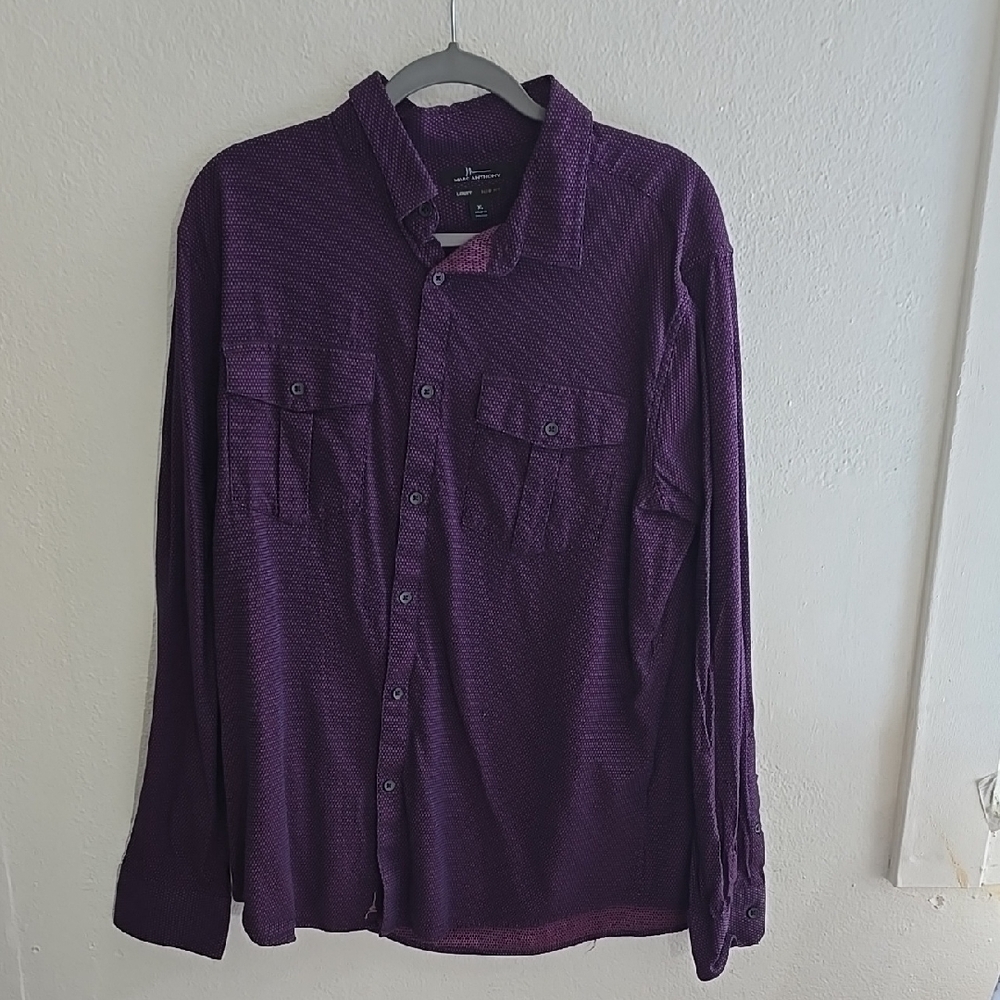 MARC ANTHONY LUXURY SLIM FIT Men's Purple Shirt
